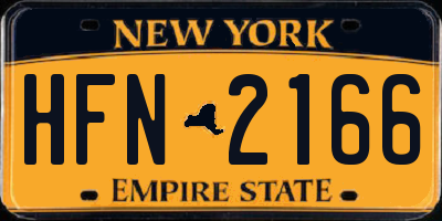 NY license plate HFN2166