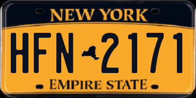 NY license plate HFN2171