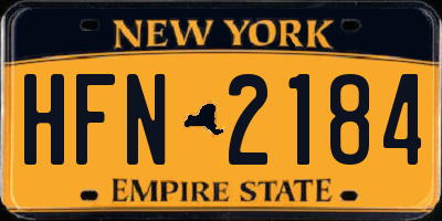 NY license plate HFN2184