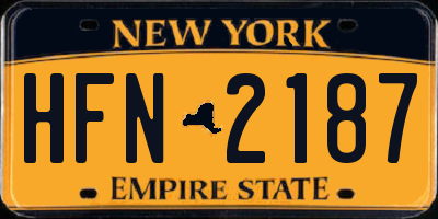 NY license plate HFN2187