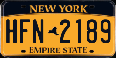NY license plate HFN2189