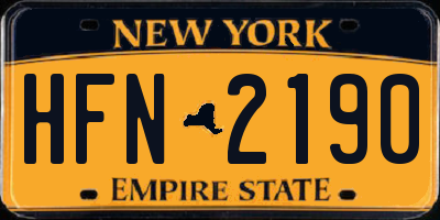NY license plate HFN2190