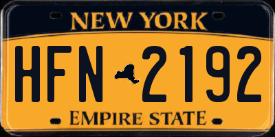NY license plate HFN2192