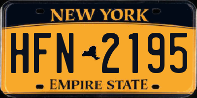 NY license plate HFN2195