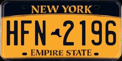NY license plate HFN2196
