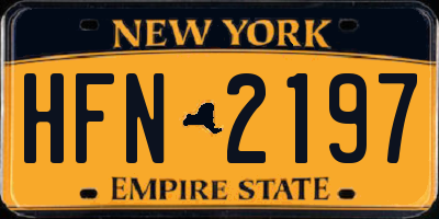 NY license plate HFN2197
