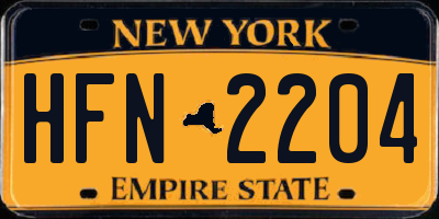 NY license plate HFN2204