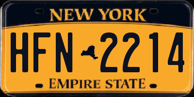 NY license plate HFN2214