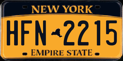 NY license plate HFN2215
