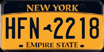 NY license plate HFN2218