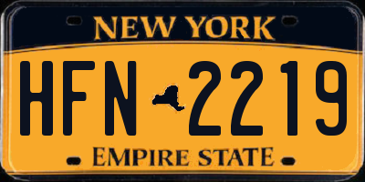 NY license plate HFN2219