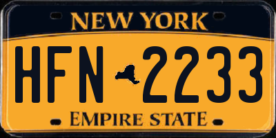 NY license plate HFN2233