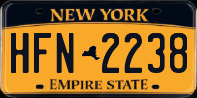 NY license plate HFN2238