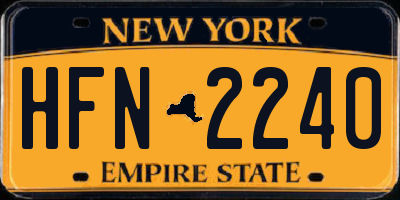 NY license plate HFN2240