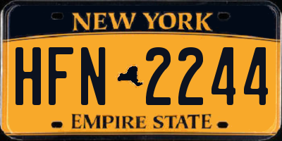 NY license plate HFN2244