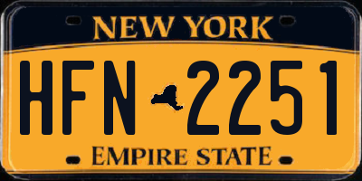 NY license plate HFN2251