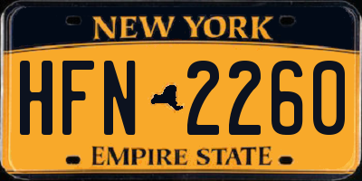 NY license plate HFN2260