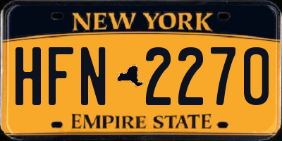NY license plate HFN2270