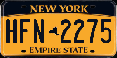 NY license plate HFN2275