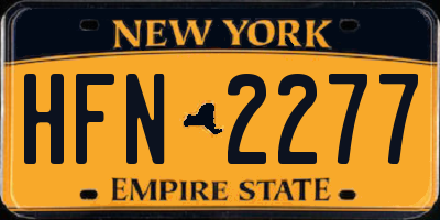 NY license plate HFN2277