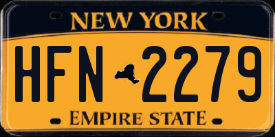 NY license plate HFN2279
