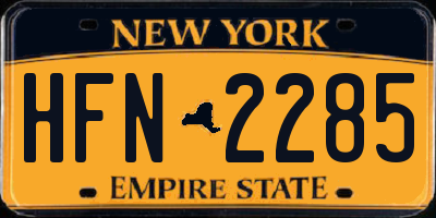 NY license plate HFN2285