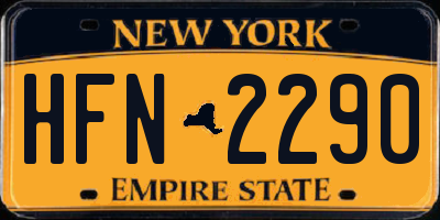 NY license plate HFN2290