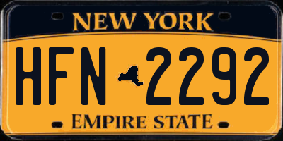 NY license plate HFN2292