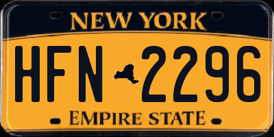 NY license plate HFN2296