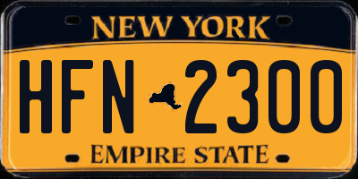 NY license plate HFN2300
