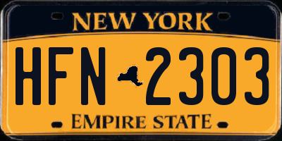 NY license plate HFN2303