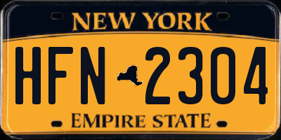 NY license plate HFN2304