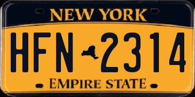 NY license plate HFN2314