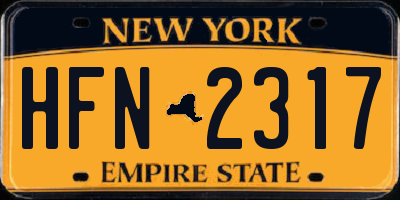 NY license plate HFN2317