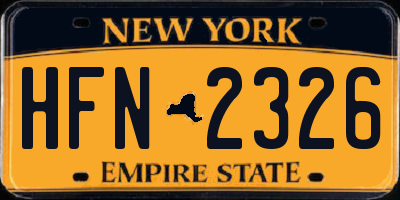 NY license plate HFN2326
