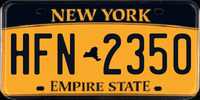 NY license plate HFN2350