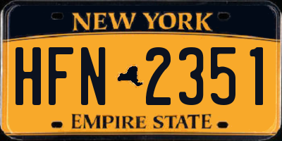 NY license plate HFN2351