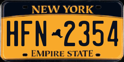 NY license plate HFN2354
