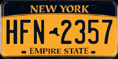 NY license plate HFN2357