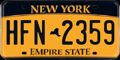 NY license plate HFN2359