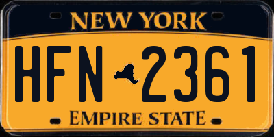NY license plate HFN2361