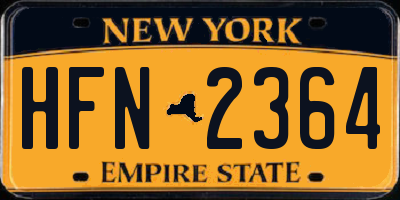 NY license plate HFN2364