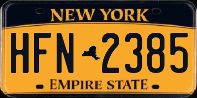 NY license plate HFN2385