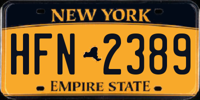 NY license plate HFN2389
