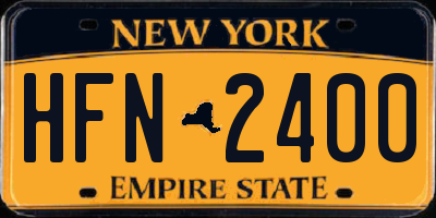 NY license plate HFN2400