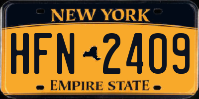 NY license plate HFN2409