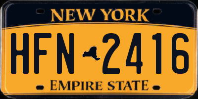 NY license plate HFN2416