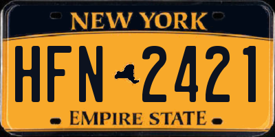 NY license plate HFN2421