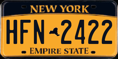 NY license plate HFN2422