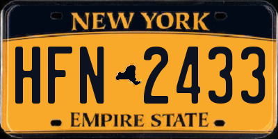 NY license plate HFN2433